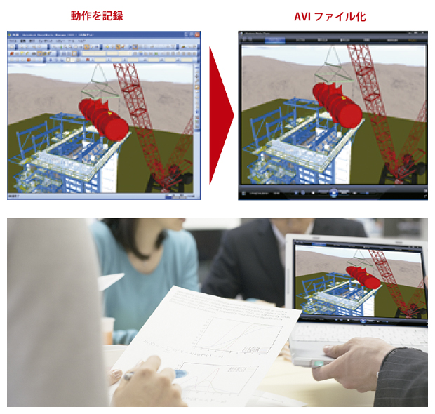 3D建機ナビ、CIM、施工シミュレート、動画出力