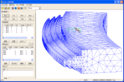 試験体にプローブを設置した例 CADデータ：超音波解析ソフトウェア ComWAVE