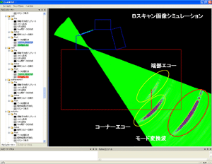 Bスコープ表示：超音波解析ソフトウェア ComWAVE