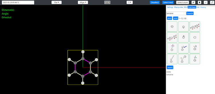 MI-nanosysを用いた分子モデリング
