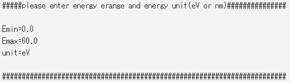 グラフ描画実行フローplot_graph中のエネルギー範囲のおよび単位の入力