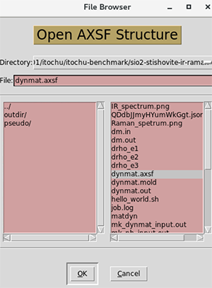 図13 XcrysdenのFile Browser画面