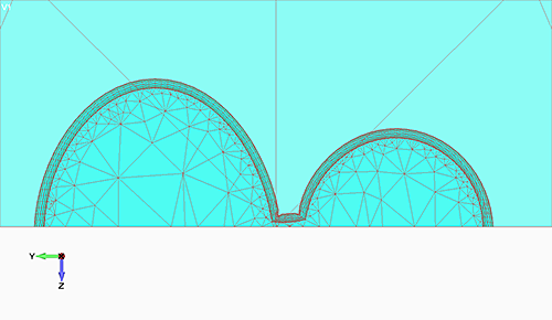 引張平板同一平面複数亀裂の合体後の亀裂チューブ
