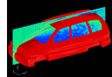 自動車車体による散乱（１億セル計算例）