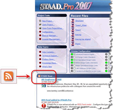 STAAD.Pro V8i 2007.04 の主な新機能