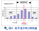 図４　粒子径分布と特性値