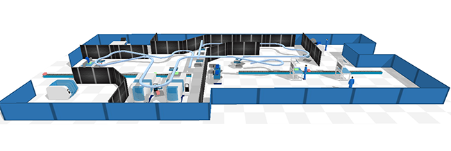 図2. WITNESSシミュレーション実行画面（3D）