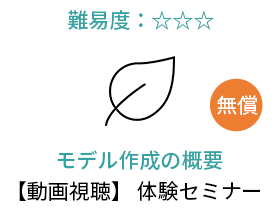 モデル作成の概要 【動画視聴】 体験セミナー